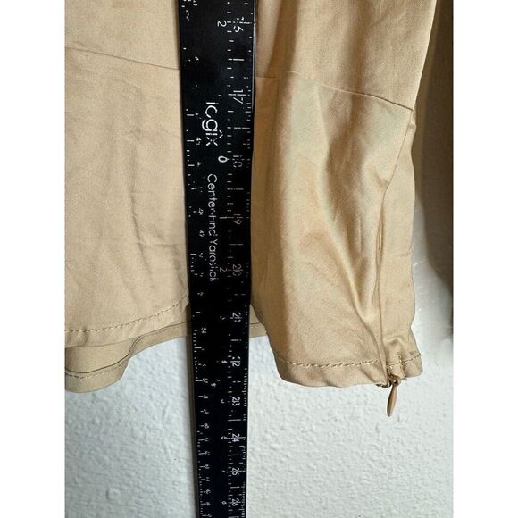 THE GOOD JANE Tan Coquette Style Square Neck Ruched 3/4 Sleeve Top Ruffle NWT XL - Picture 6 of 7